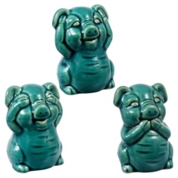 PIGS HEAR NO- SEE NO- SPEAK NO NWT - Picture 7 of 7